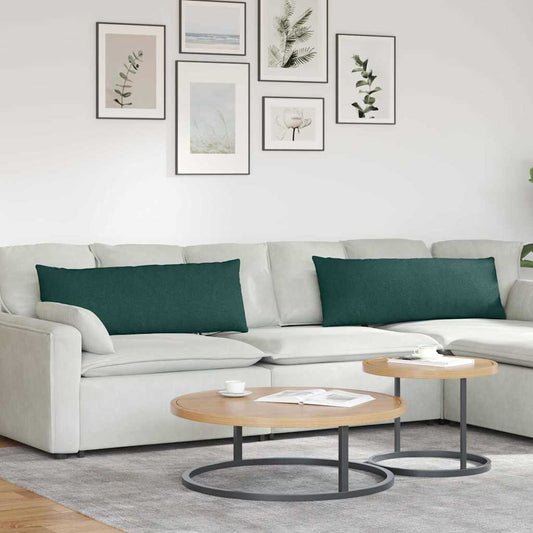 Cuscini da Divano 2 pcs Verde Scuro 120 x 40 cm Tessuto