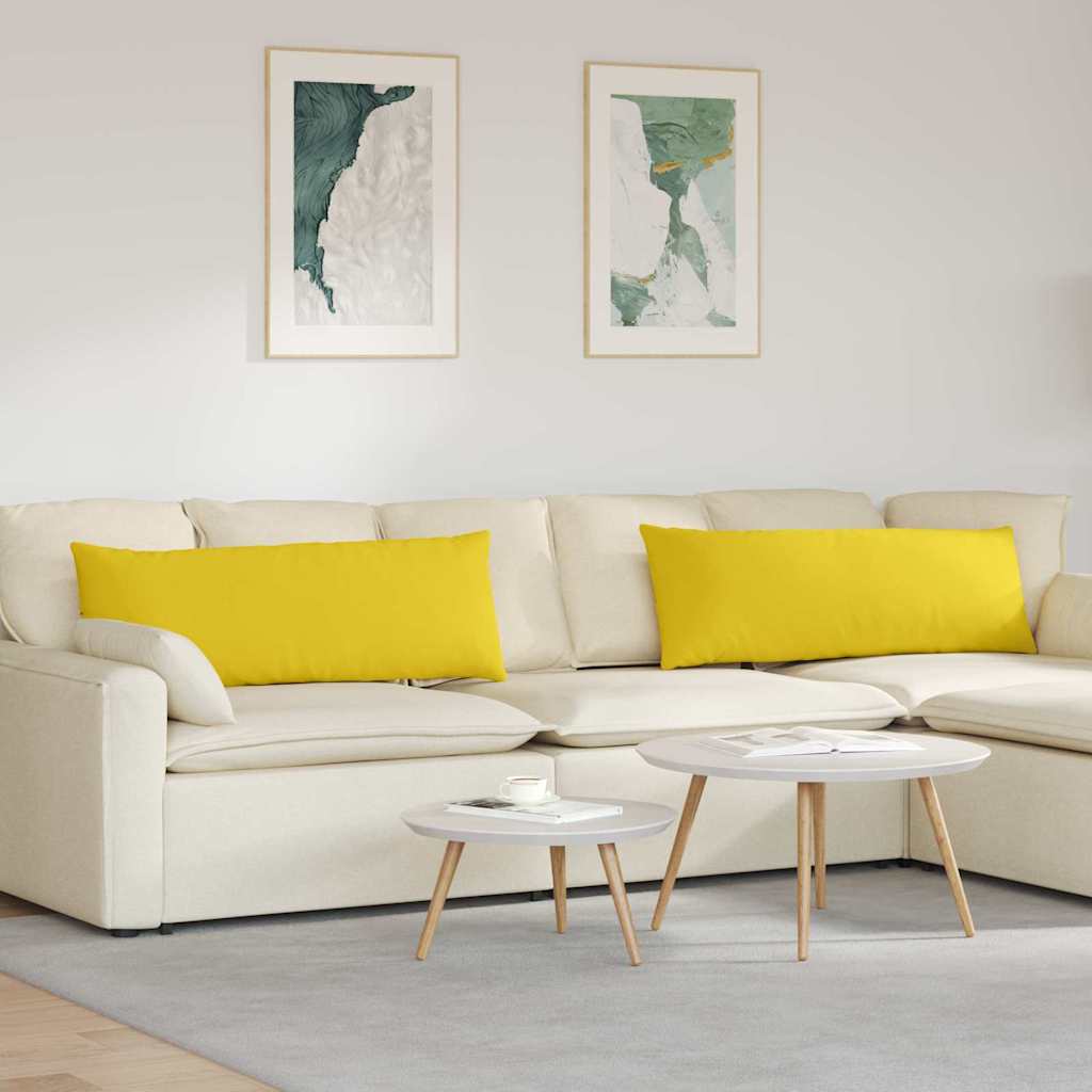 Cuscini da Divano 2 pcs Giallo Chiaro 120 x 40 cm Tessuto | homemem39