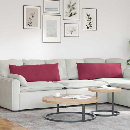 Cuscini da Divano 2 pcs Rosso Vino 120 x 40 cm Tessuto in Cords | homemem39