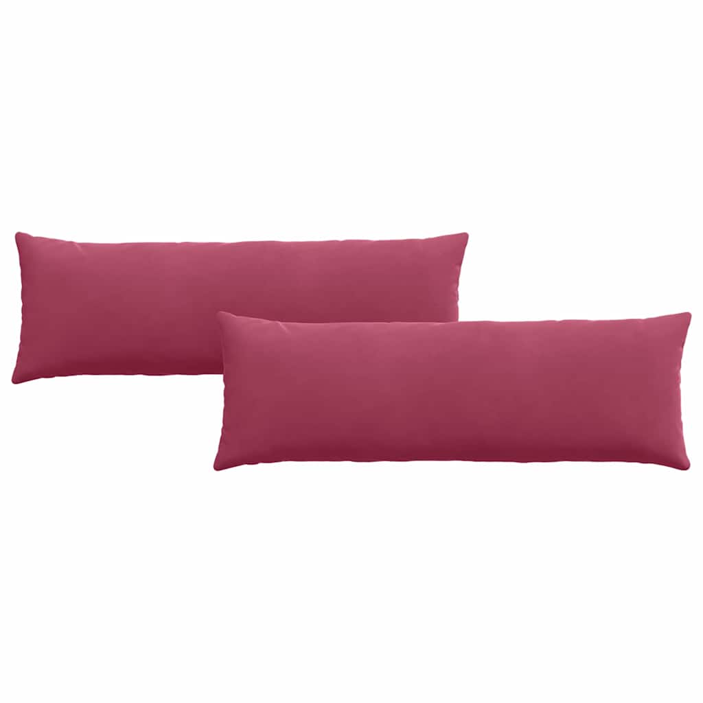 Cuscini da Divano 2 pcs Rosso Vino 120 x 40 cm Tessuto in Cords | homemem39