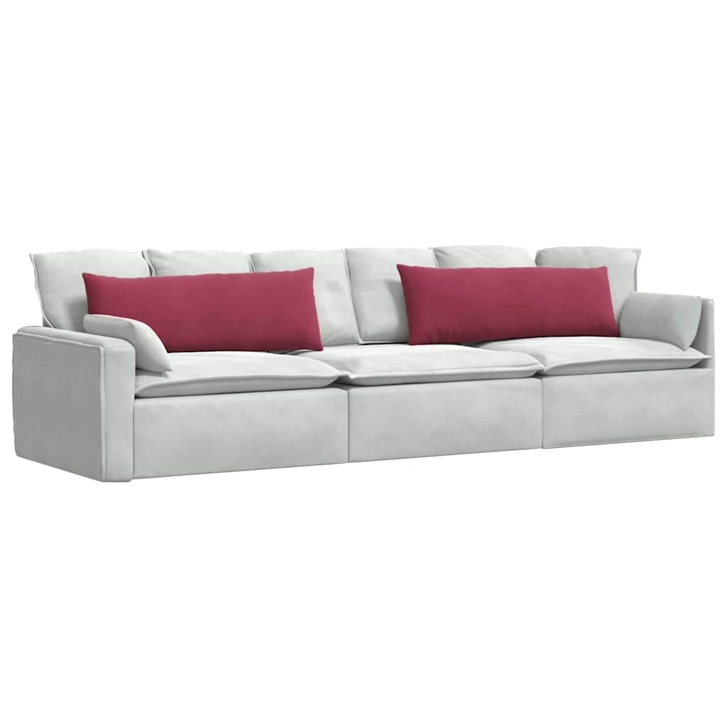 Cuscini da Divano 2 pcs Rosso Vino 120 x 40 cm Tessuto in Cords | homemem39