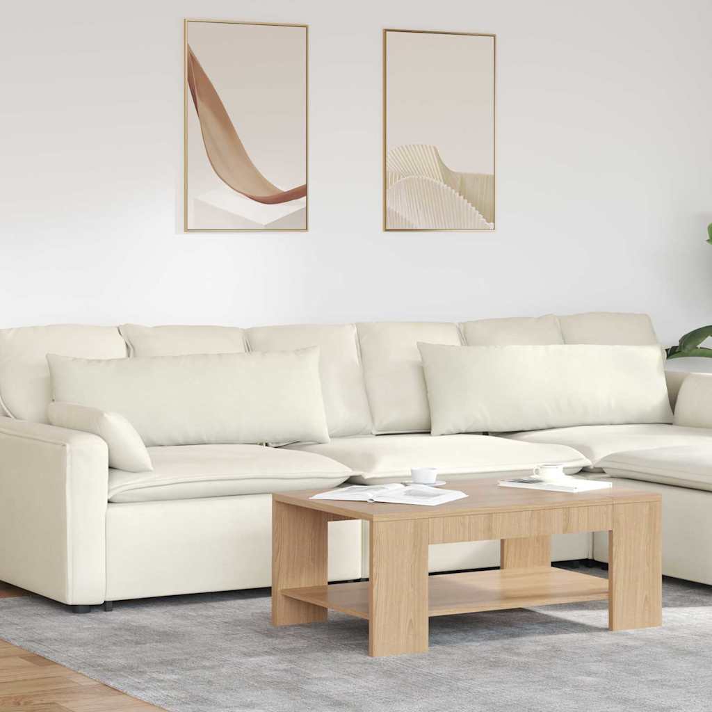 Cuscini da Divano 2 pcs Crema 120 x 40 cm Tessuto in Cords | homemem39