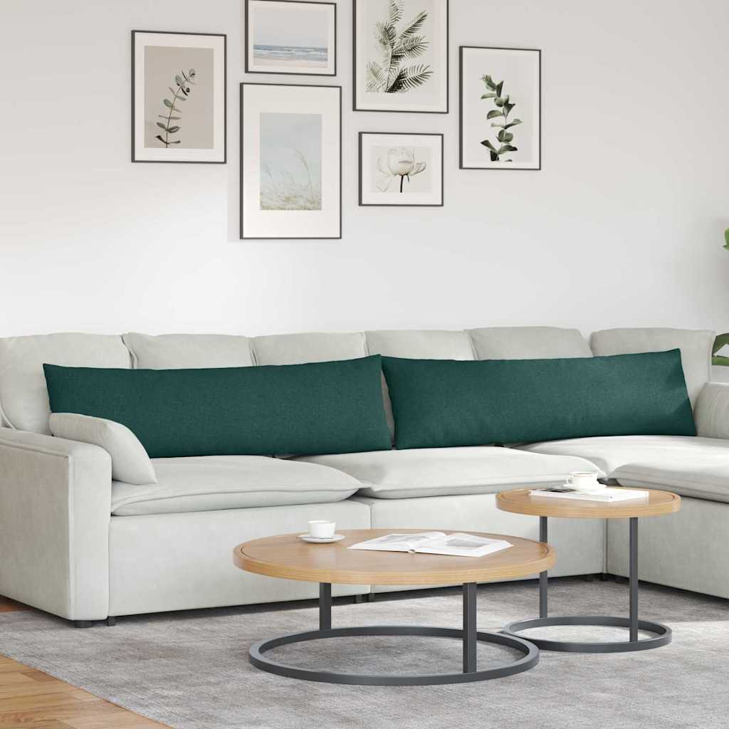 Cuscini da Divano 2 pcs Verde Scuro 145 x 40 cm Tessuto | homemem39