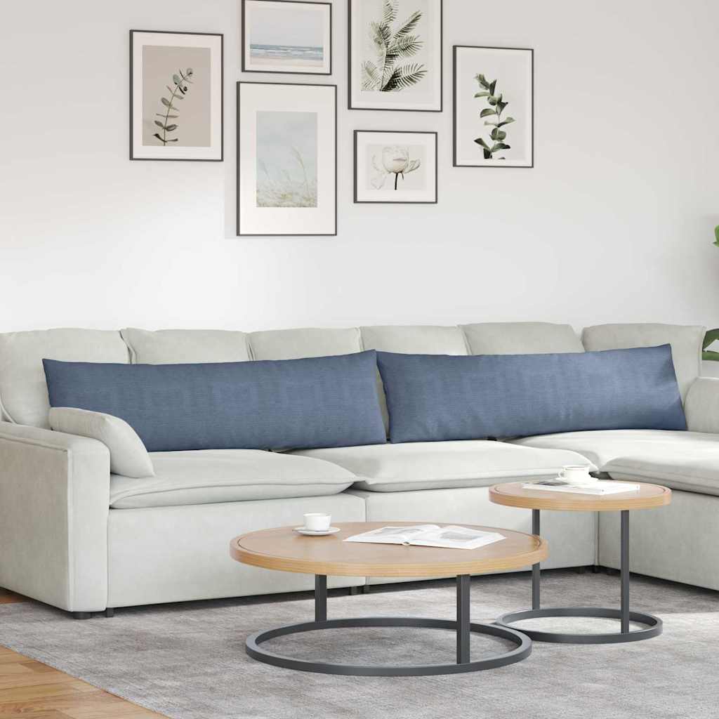 Cuscini da Divano 2 pcs Blu 145 x 40 cm Tessuto in Cords | homemem39