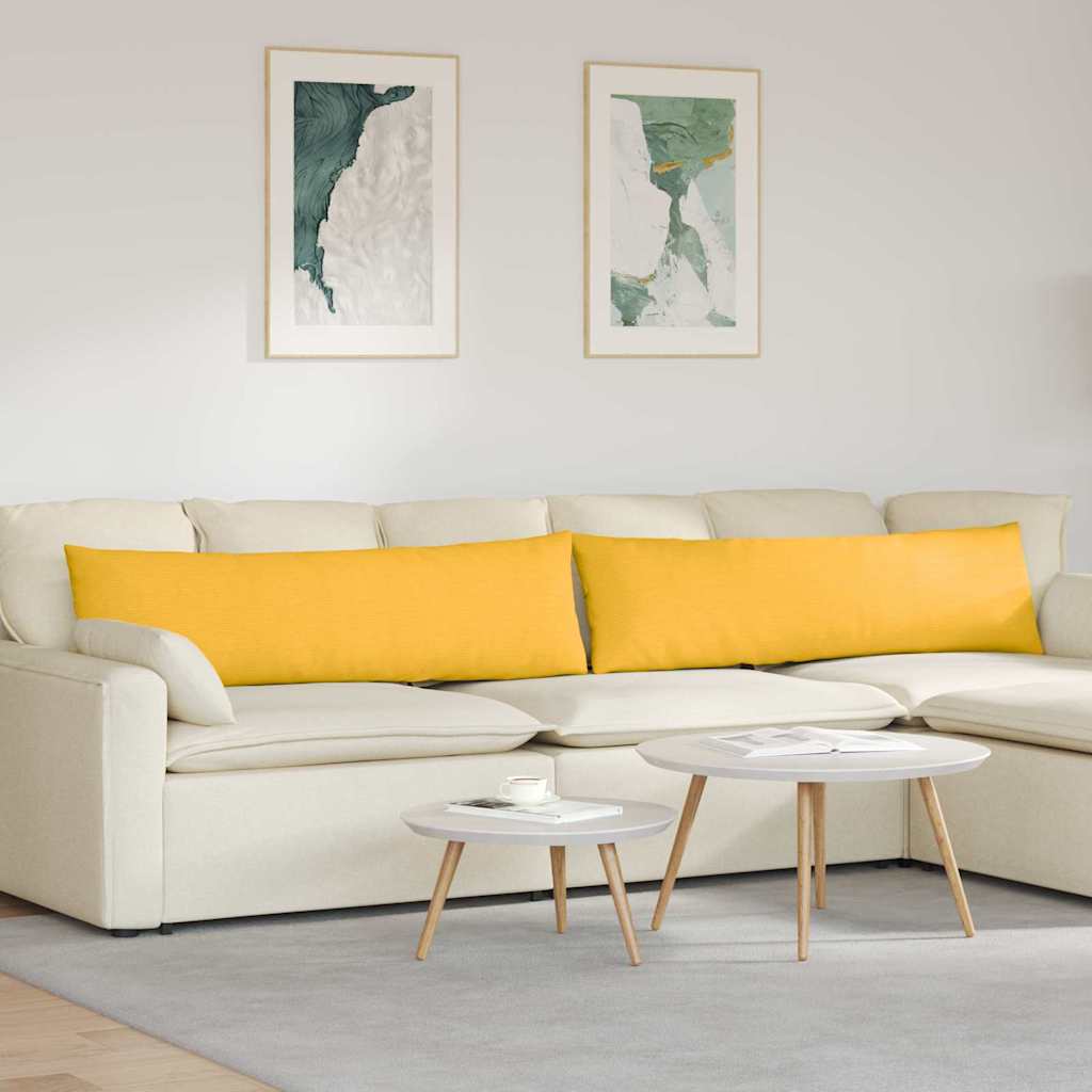 Cuscini da Divano 2 pcs Giallo Chiaro 145 x 40 cm | homemem39