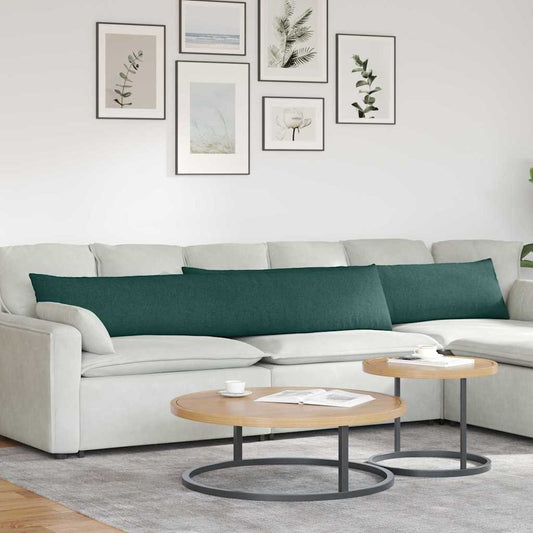 Cuscini da Divano 2 pcs Verde Scuro 200 x 40 cm Tessuto | homemem39