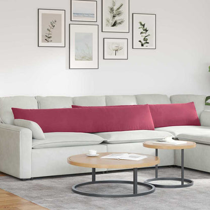 Cuscini da Divano 2 pcs Rosso Vino 200 x 40 cm Tessuto in Cords | homemem39