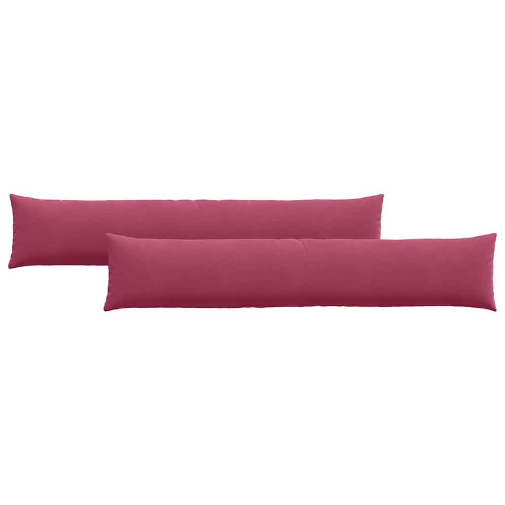 Cuscini da Divano 2 pcs Rosso Vino 200 x 40 cm Tessuto in Cords | homemem39