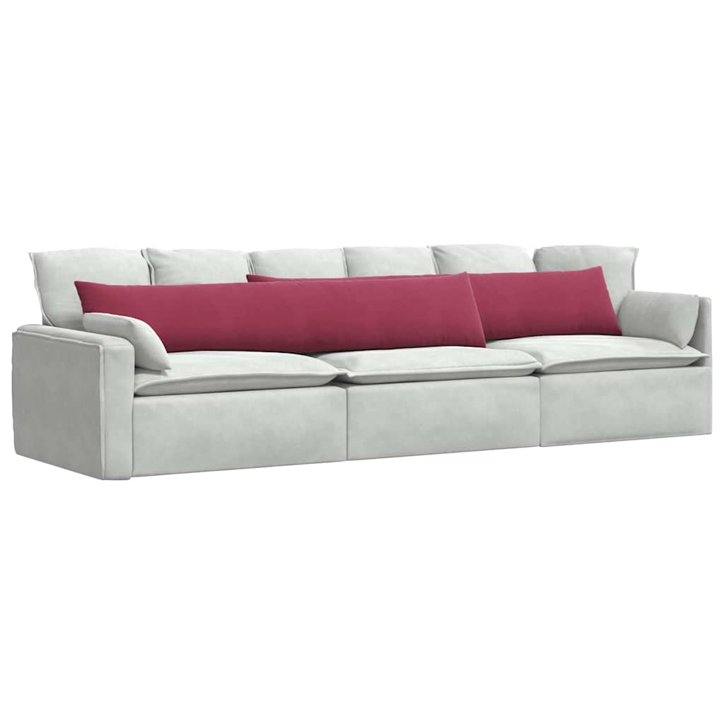 Cuscini da Divano 2 pcs Rosso Vino 200 x 40 cm Tessuto in Cords | homemem39