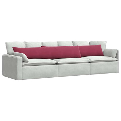 Cuscini da Divano 2 pcs Rosso Vino 200 x 40 cm Tessuto in Cords | homemem39