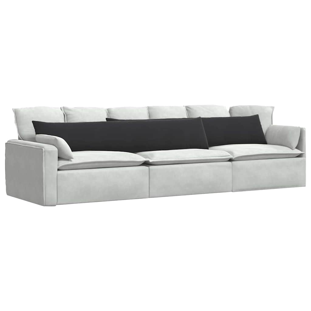 Cuscini da Divano 2 pcs Nero 200 x 40 cm Tessuto in Cords | homemem39