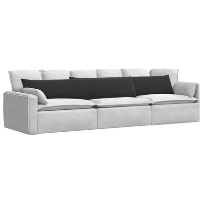 Cuscini da Divano 2 pcs Nero 200 x 40 cm Tessuto in Cords | homemem39