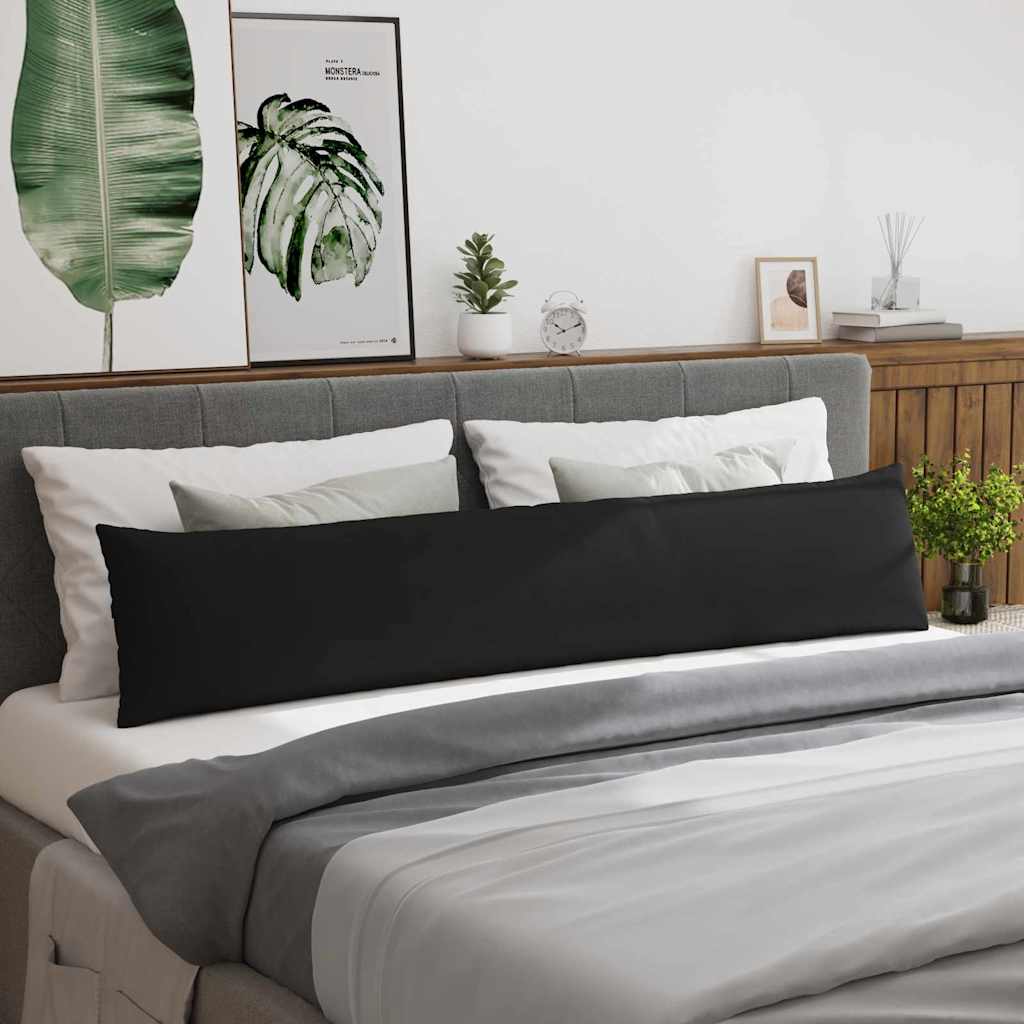Cuscini da Divano 2 pcs Nero 200 x 40 cm Tessuto | homemem39