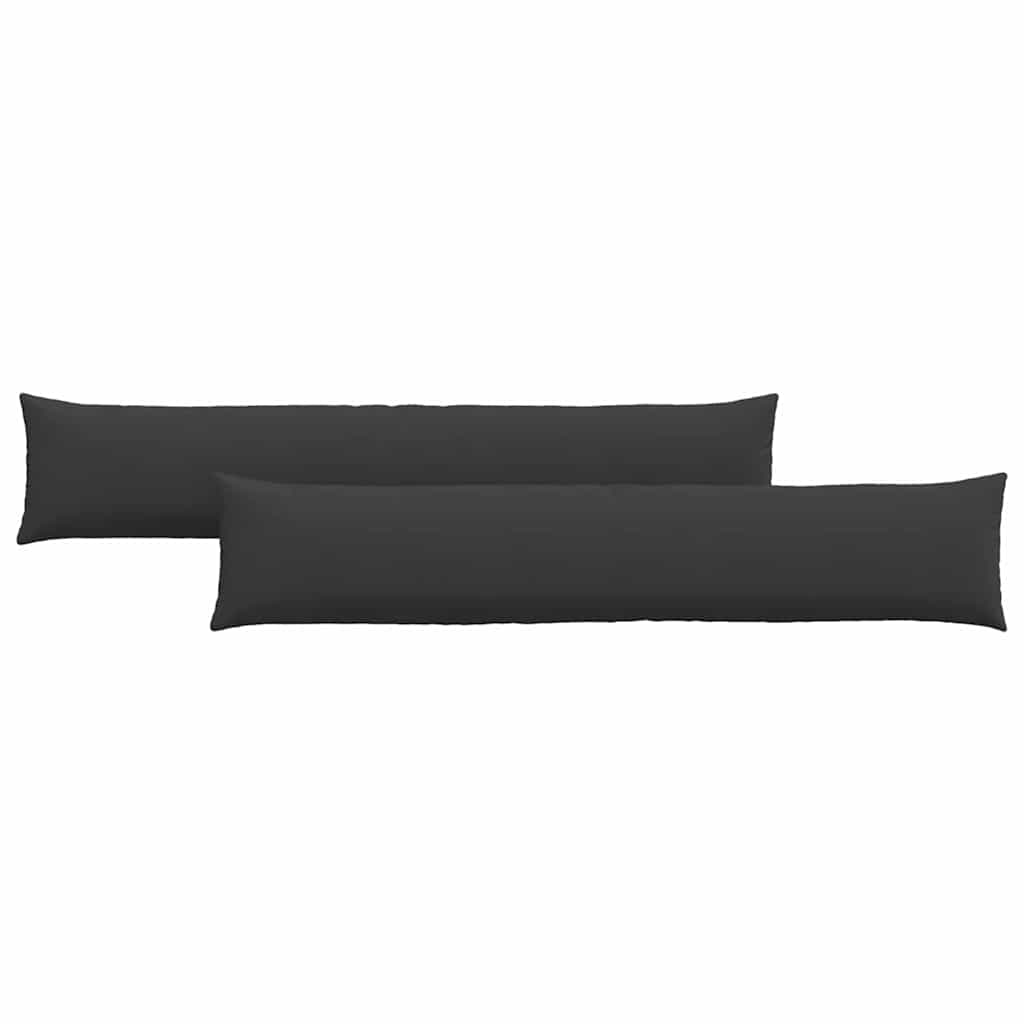 Cuscini da Divano 2 pcs Nero 200 x 40 cm Tessuto | homemem39