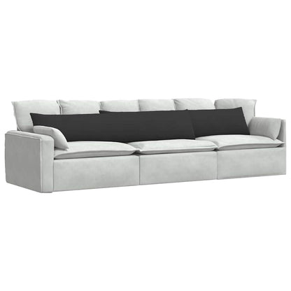 Cuscini da Divano 2 pcs Nero 200 x 40 cm Tessuto