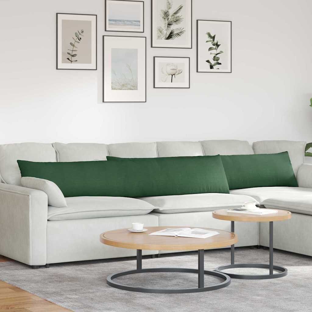 Cuscini da Divano 2 pcs Verde Scuro 200 x 40 cm | homemem39