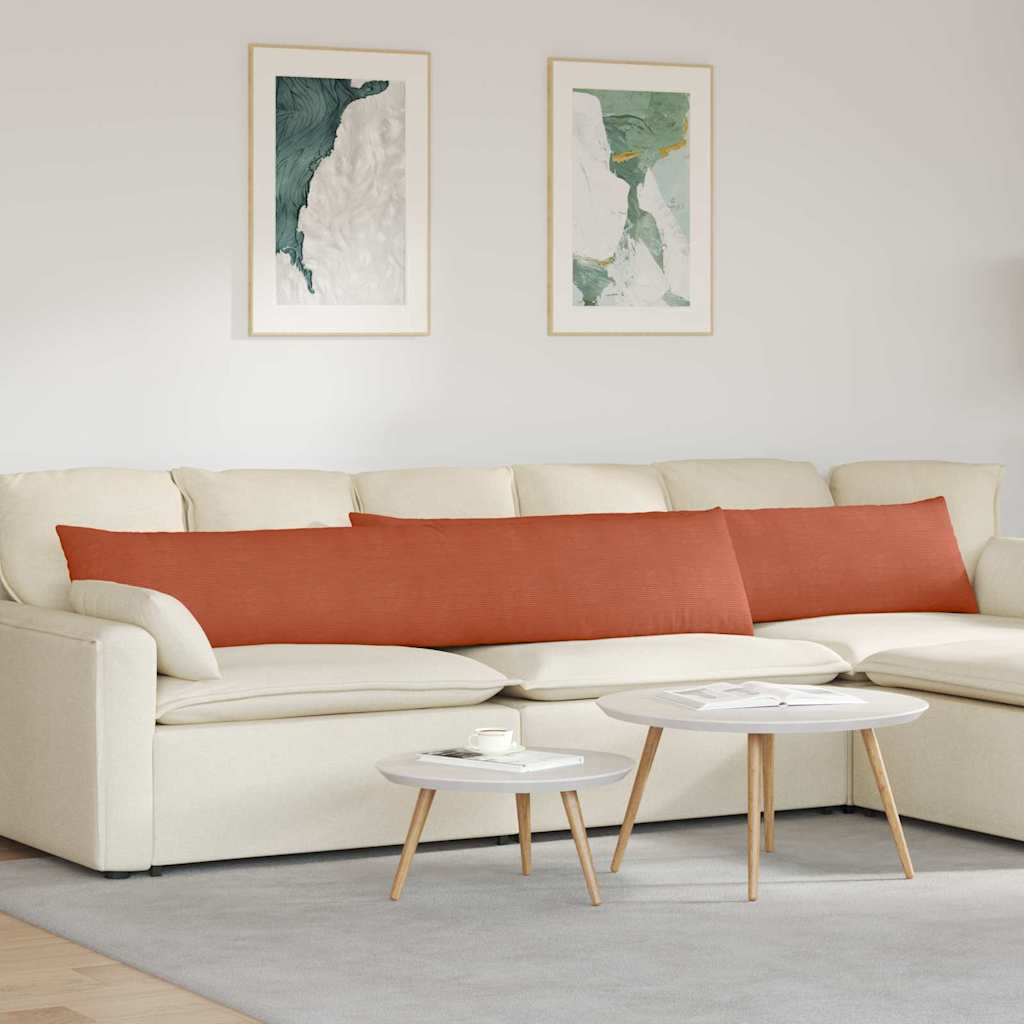 Cuscini da Divano 2 pcs Rosso Arancio 200 x 40 cm