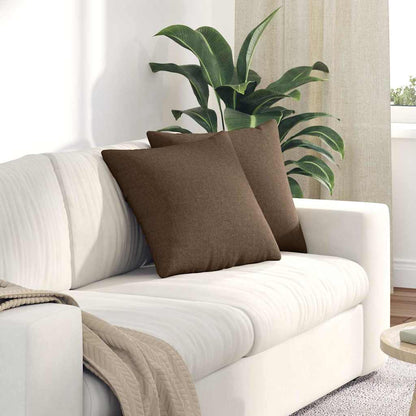 Cuscini da Divano 2 pcs Marrone 45 x 45 cm Tessuto | homemem39