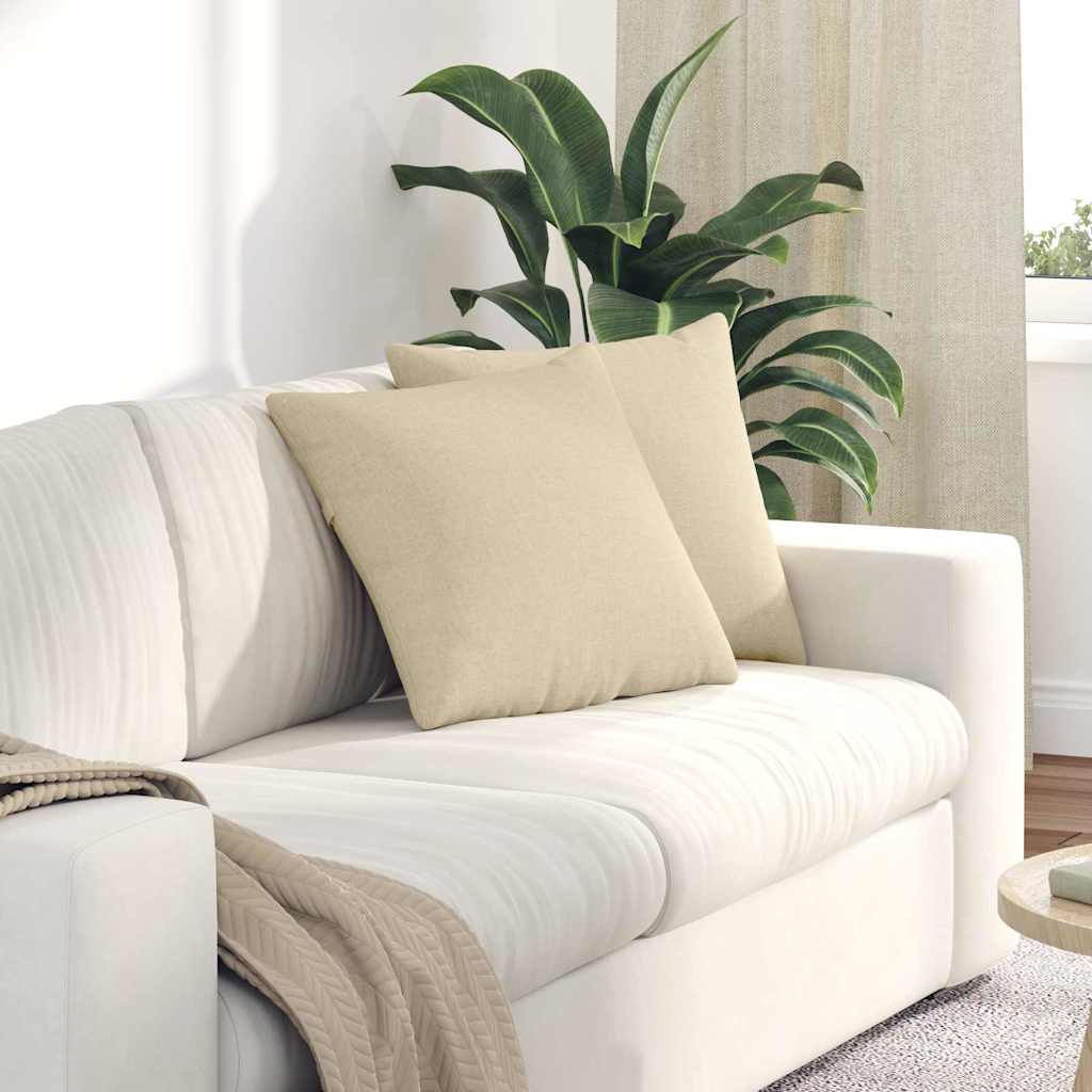 Cuscini da Divano 2 pcs Crema 45 x 45 cm Tessuto | homemem39