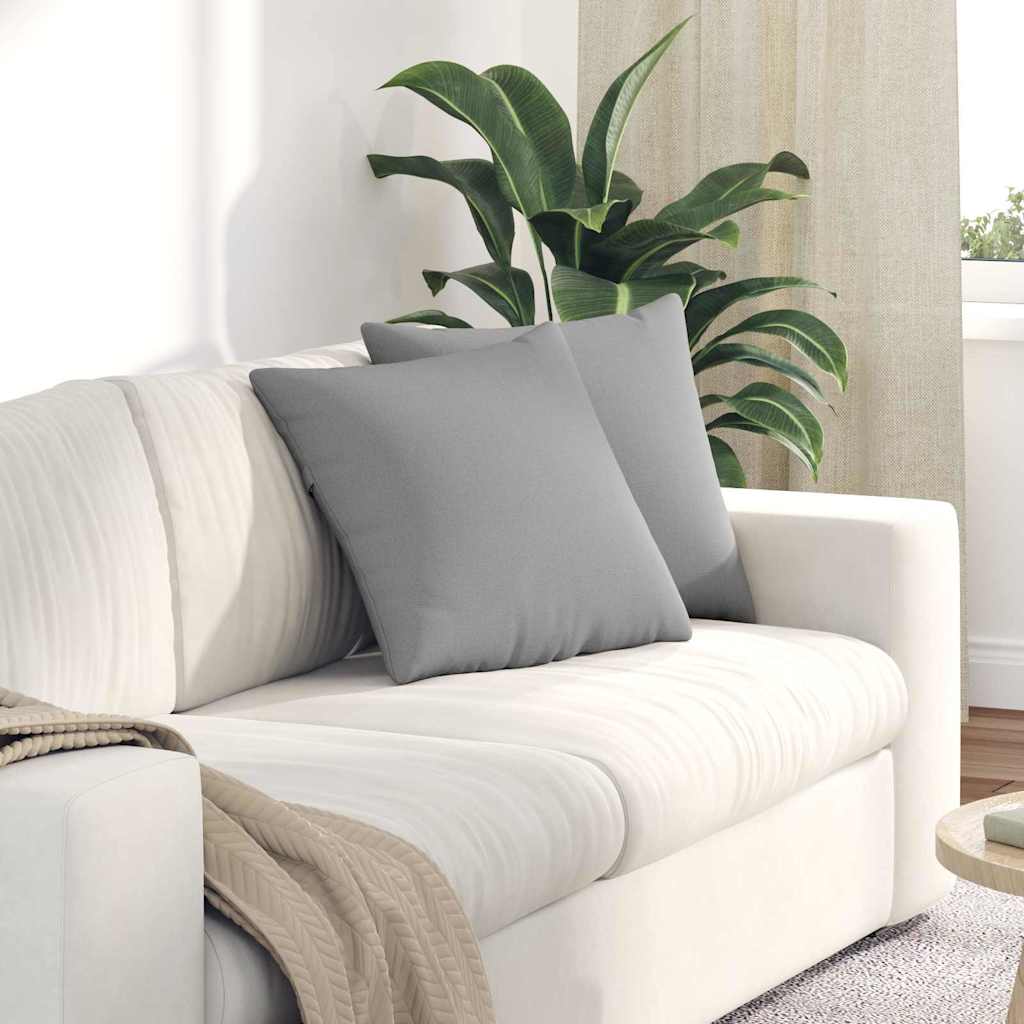Cuscini da Divano 2 pcs Grigio Nuvola 45 x 45 cm Tessuto | homemem39