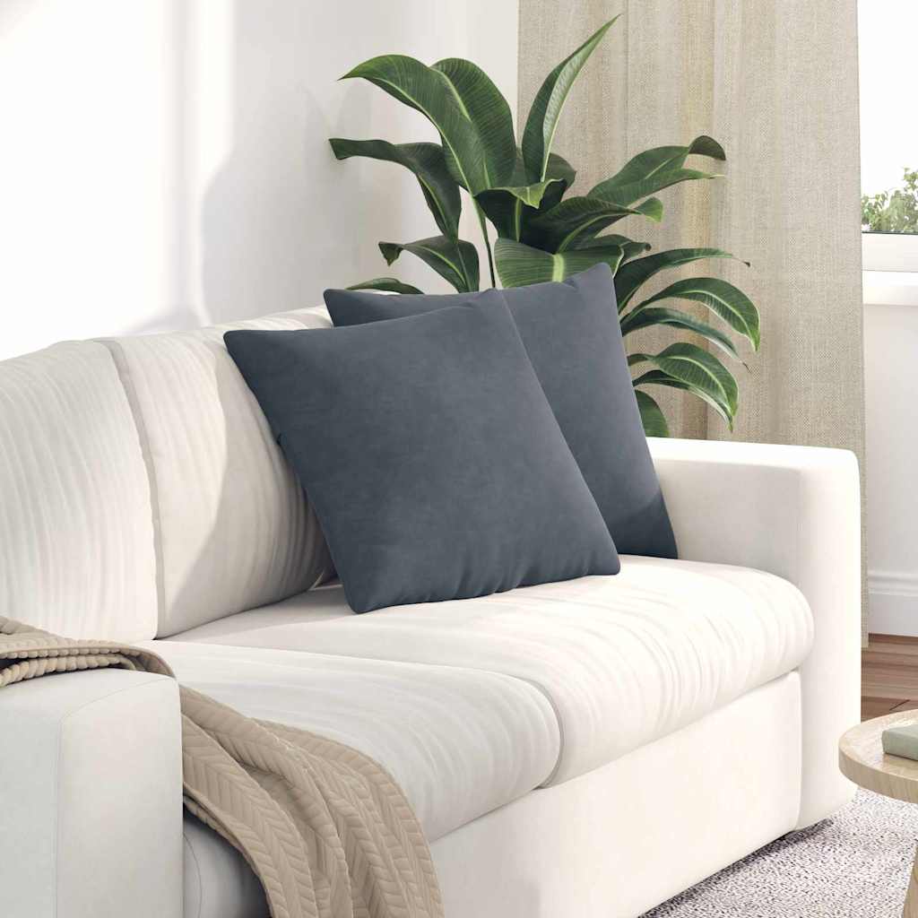 Cuscini da Divano 2 pcs Grigio scuro 45 x 45 cm | homemem39
