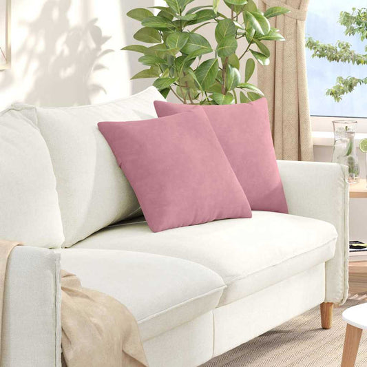 Cuscini da Divano 2 pcs Rosa 45 x 45 cm Tessuto in Cords | homemem39
