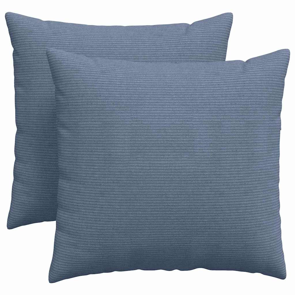 Cuscini da Divano 2 pcs Blu 45 x 45 cm Tessuto in Cords | homemem39