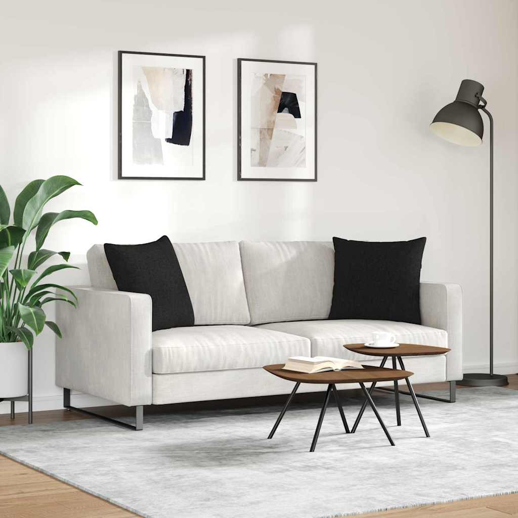 Cuscini da Divano 2 pcs Nero 50 x 50 cm Tessuto | homemem39