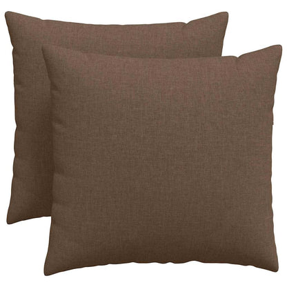 Cuscini da Divano 2 pcs Marrone 50 x 50 cm Tessuto | homemem39