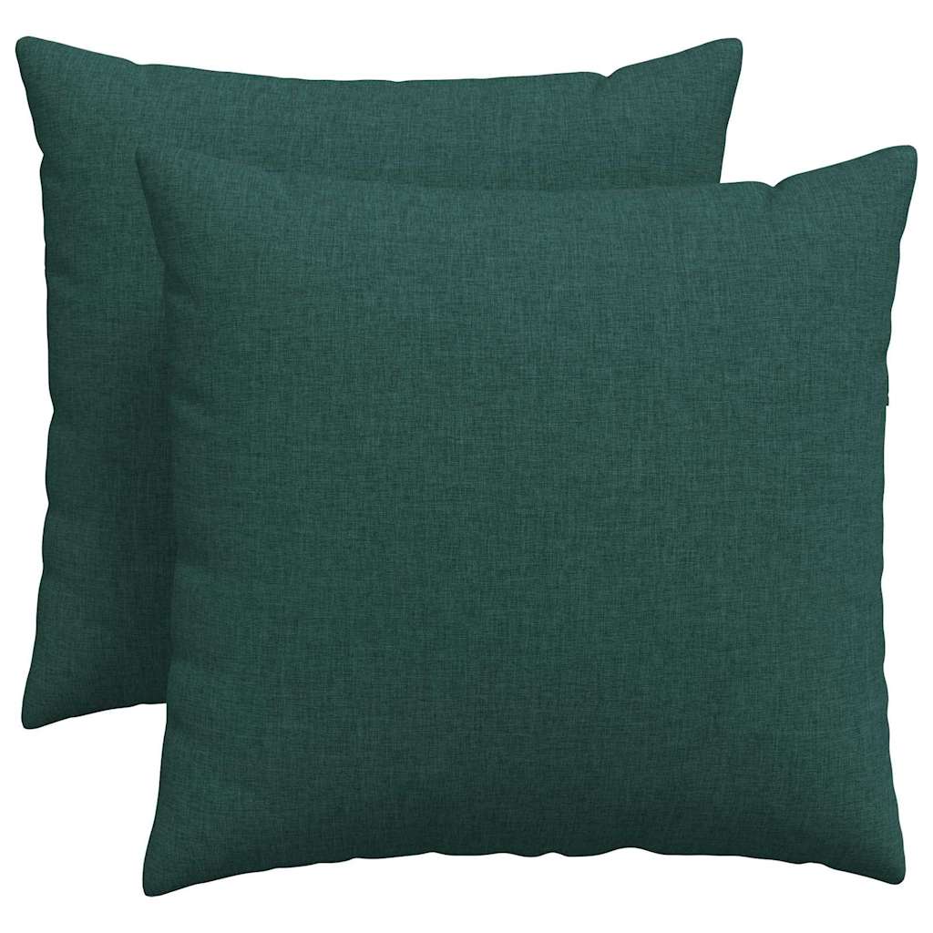 Cuscini da Divano 2 pcs Verde Scuro 50 x 50 cm Tessuto | homemem39