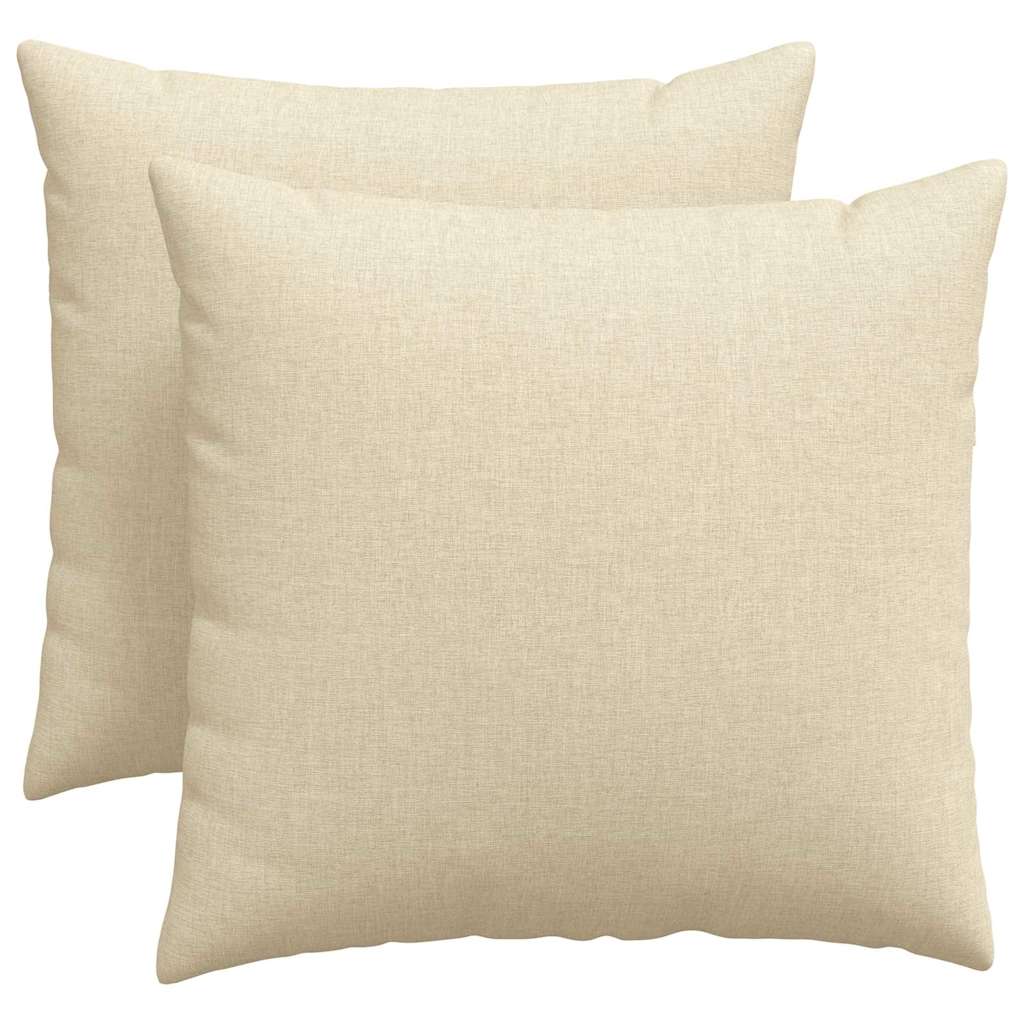 Cuscini da Divano 2 pcs Crema 50 x 50 cm Tessuto | homemem39