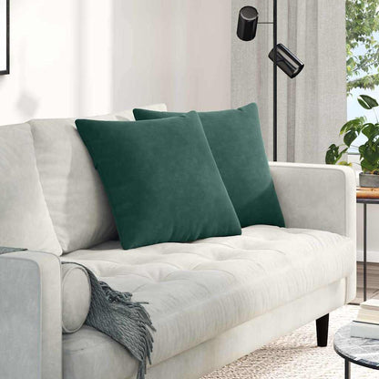 Cuscini da Divano 2 pcs Verde Scuro 50 x 50 cm Tessuto in Cords | homemem39