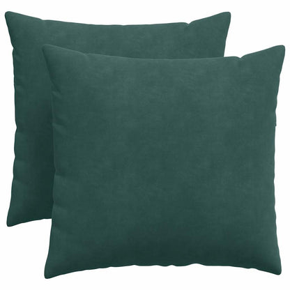 Cuscini da Divano 2 pcs Verde Scuro 50 x 50 cm Tessuto in Cords | homemem39