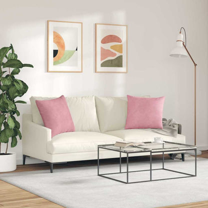 Cuscini da Divano 2 pcs Rosa 50 x 50 cm Tessuto in Cords | homemem39