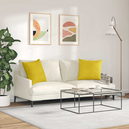 Cuscini da Divano 2 pcs Giallo 50 x 50 cm Tessuto in Cords | homemem39