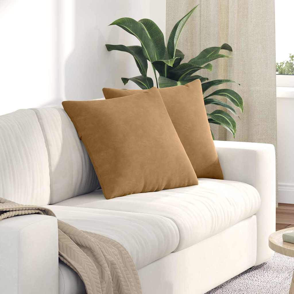Cuscini da Divano 2 pcs Marrone 50 x 50 cm Tessuto in Cords