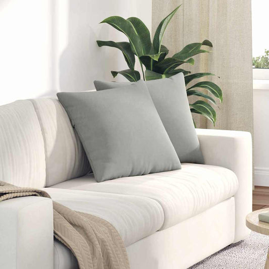 Cuscini da Divano 2 pcs Grigio chiaro 50 x 50 cm Tessuto | homemem39