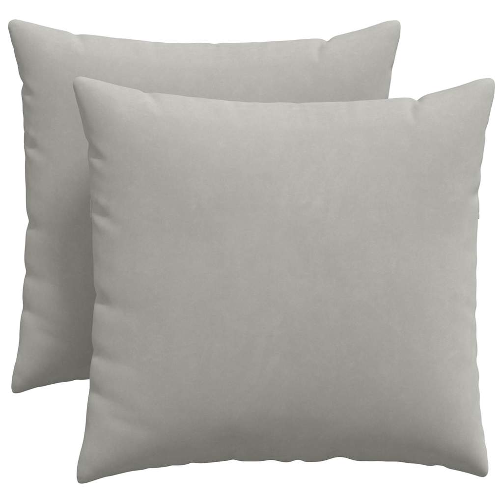 Cuscini da Divano 2 pcs Grigio chiaro 50 x 50 cm Tessuto | homemem39
