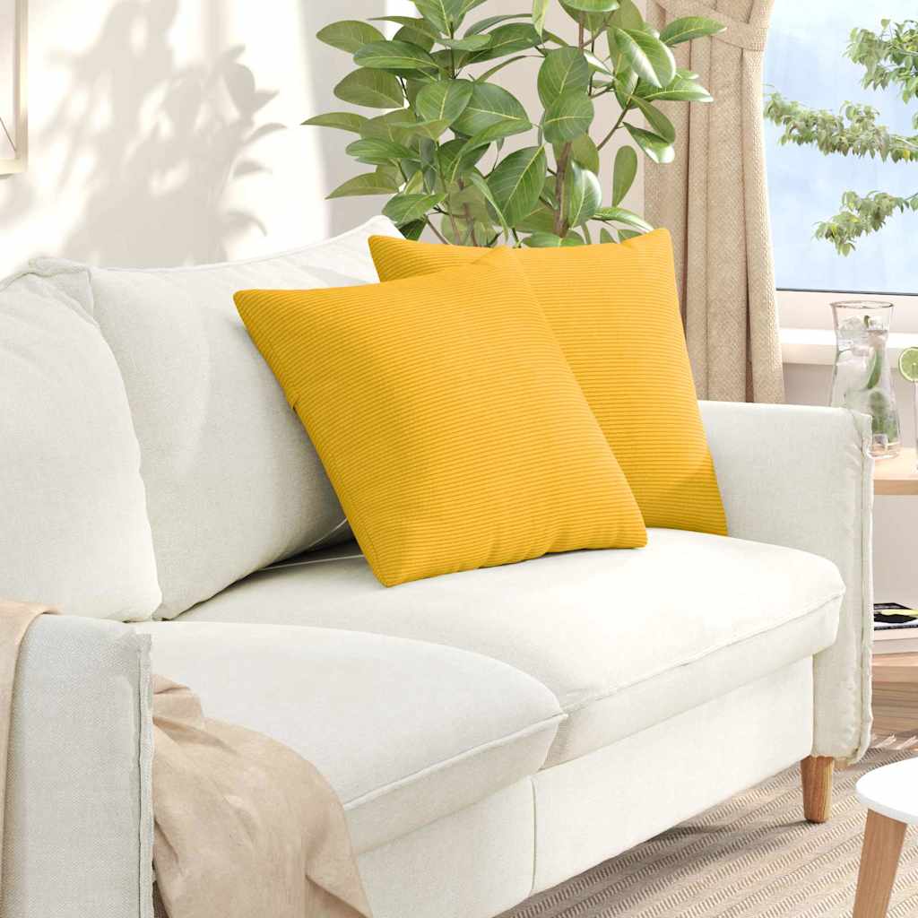 Cuscini da Divano 2 pcs Giallo Chiaro 50 x 50 cm | homemem39