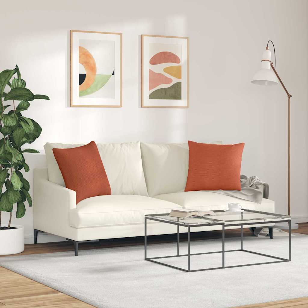 Cuscini da Divano 2 pcs Rosso Arancio 50 x 50 cm | homemem39