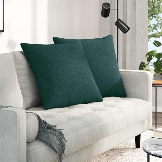 Cuscini da Divano 2 pcs Verde Scuro 60 x 60 cm Tessuto | homemem39