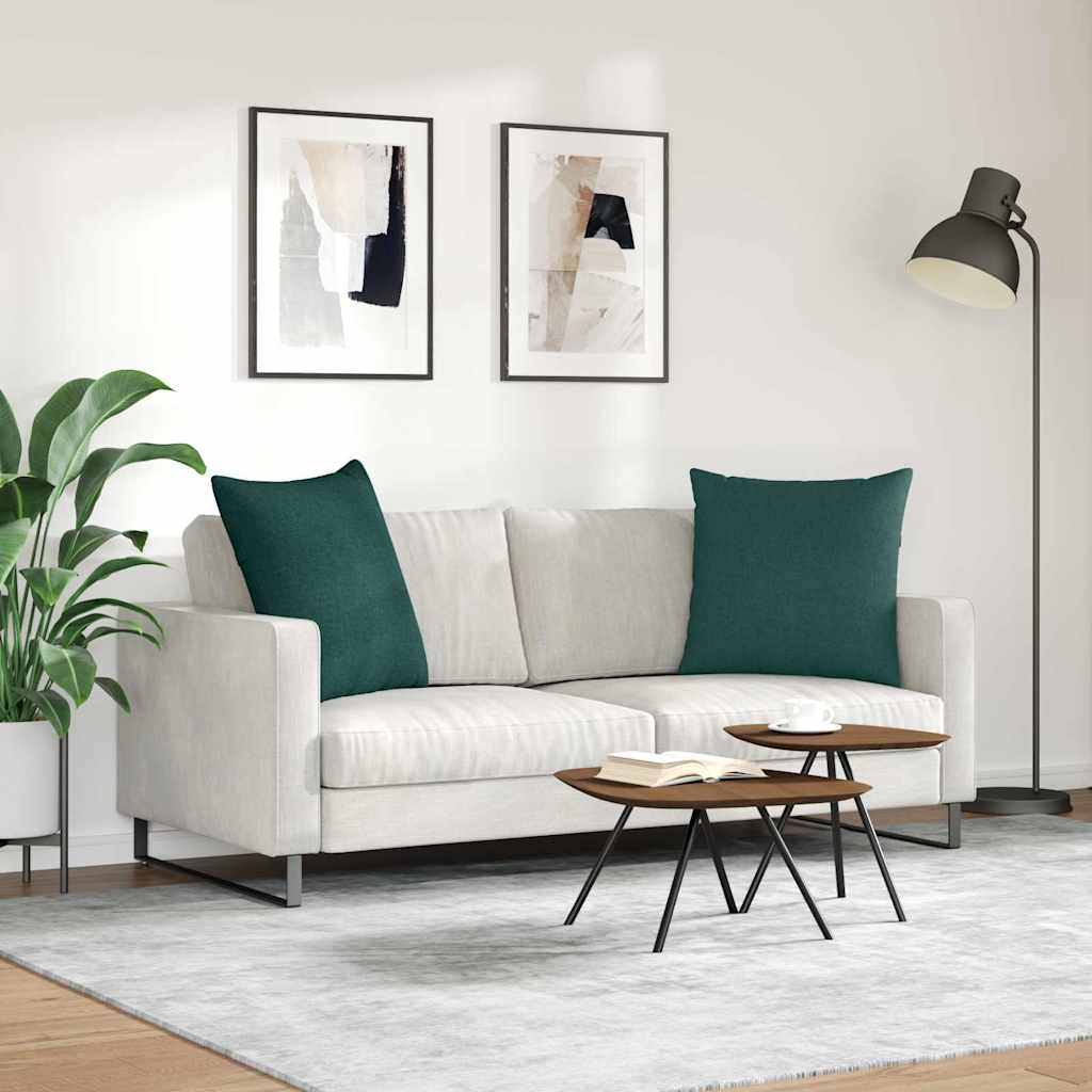 Cuscini da Divano 2 pcs Verde Scuro 60 x 60 cm Tessuto | homemem39