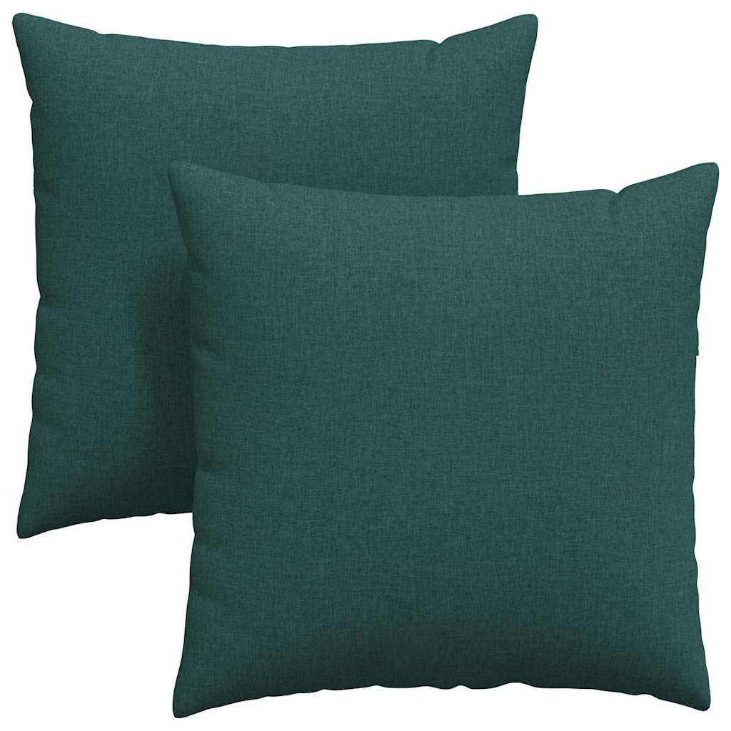 Cuscini da Divano 2 pcs Verde Scuro 60 x 60 cm Tessuto | homemem39