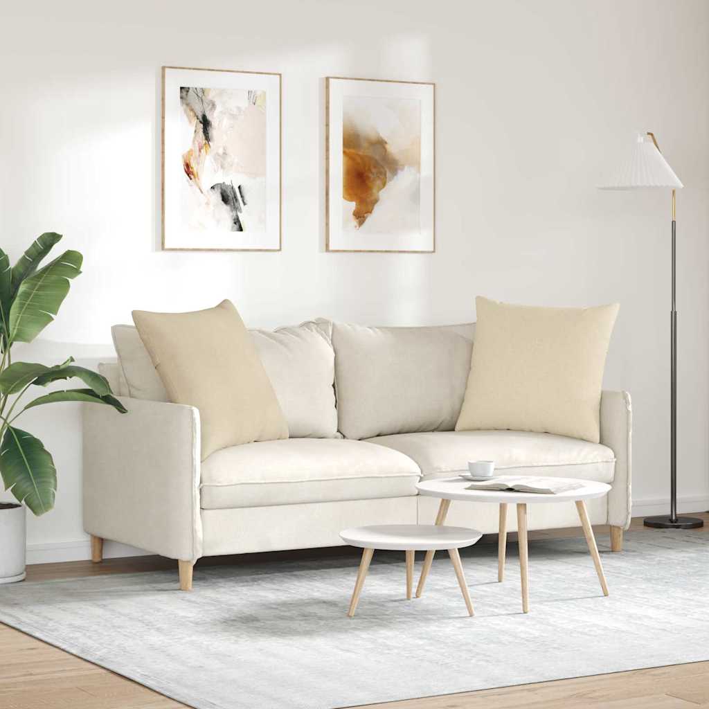 Cuscini da Divano 2 pcs Crema 60 x 60 cm Tessuto | homemem39