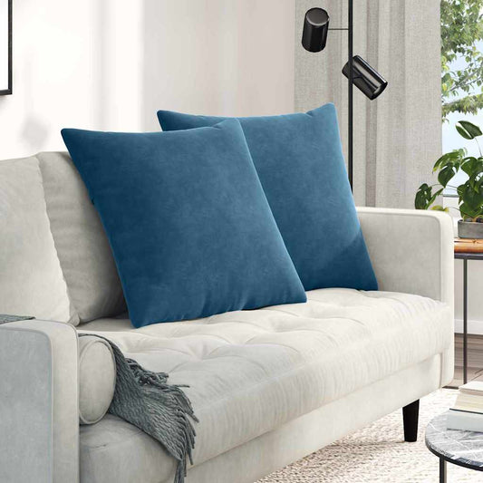Cuscini da Divano 2 pcs Blu 60 x 60 cm Tessuto in Cords | homemem39