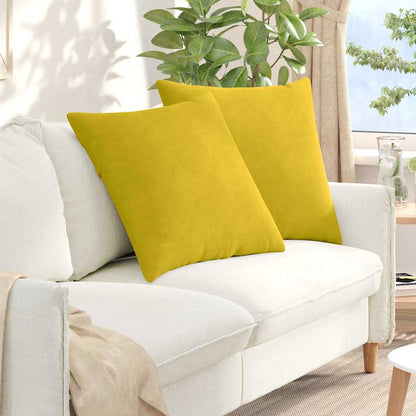 Cuscini da Divano 2 pcs Giallo 60 x 60 cm Tessuto in Cords | homemem39