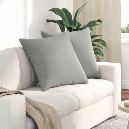 Cuscini da Divano 2 pcs Grigio chiaro 60 x 60 cm Tessuto
