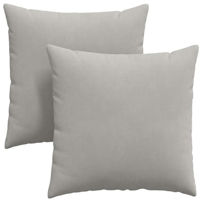 Cuscini da Divano 2 pcs Grigio chiaro 60 x 60 cm Tessuto | homemem39