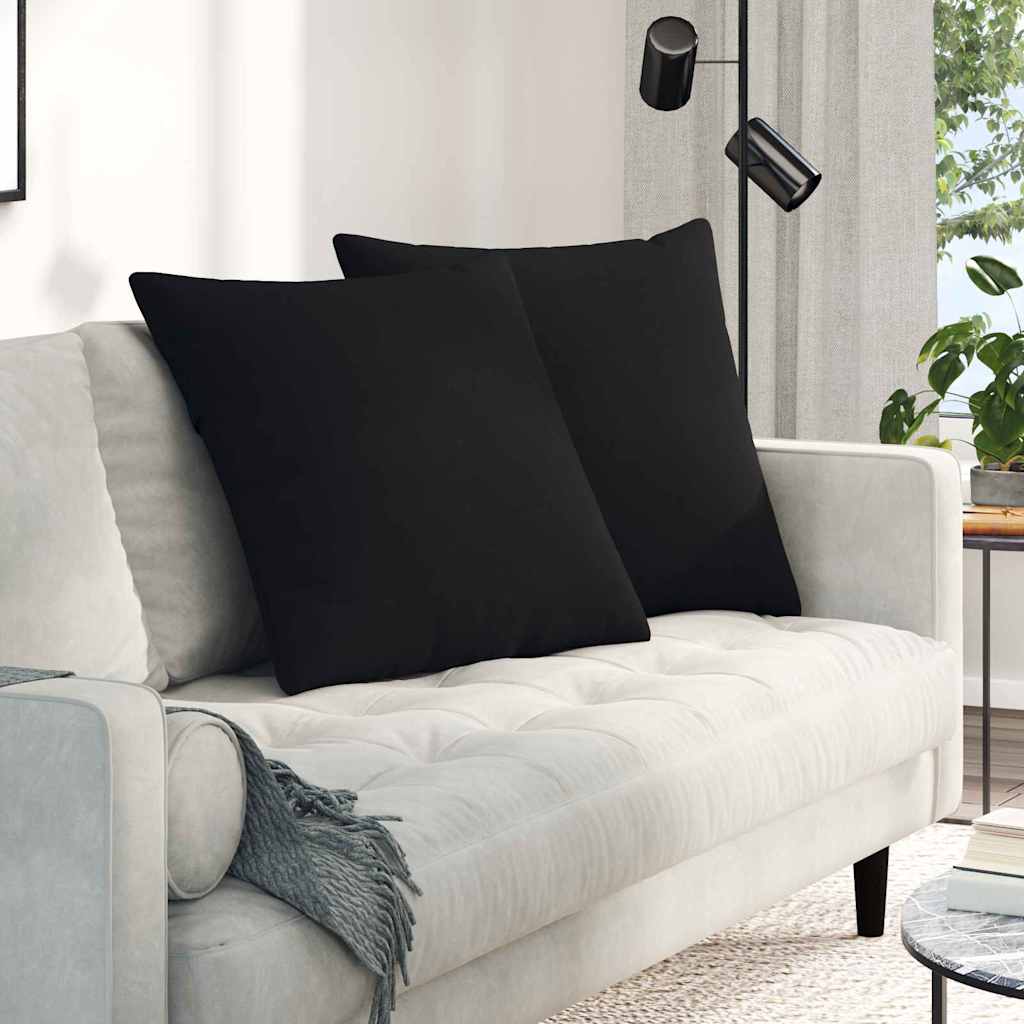 Cuscini da Divano 2 pcs Nero 60 x 60 cm Tessuto