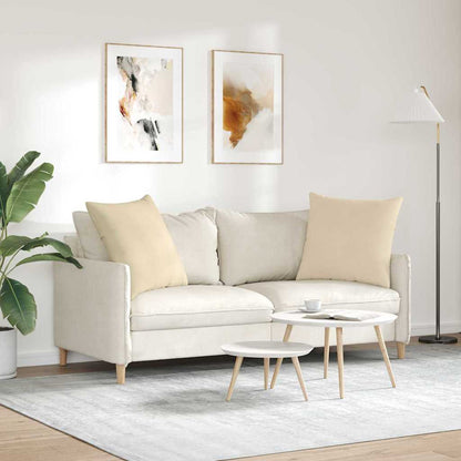 Cuscini da Divano 2 pcs Crema 60 x 60 cm Tessuto | homemem39